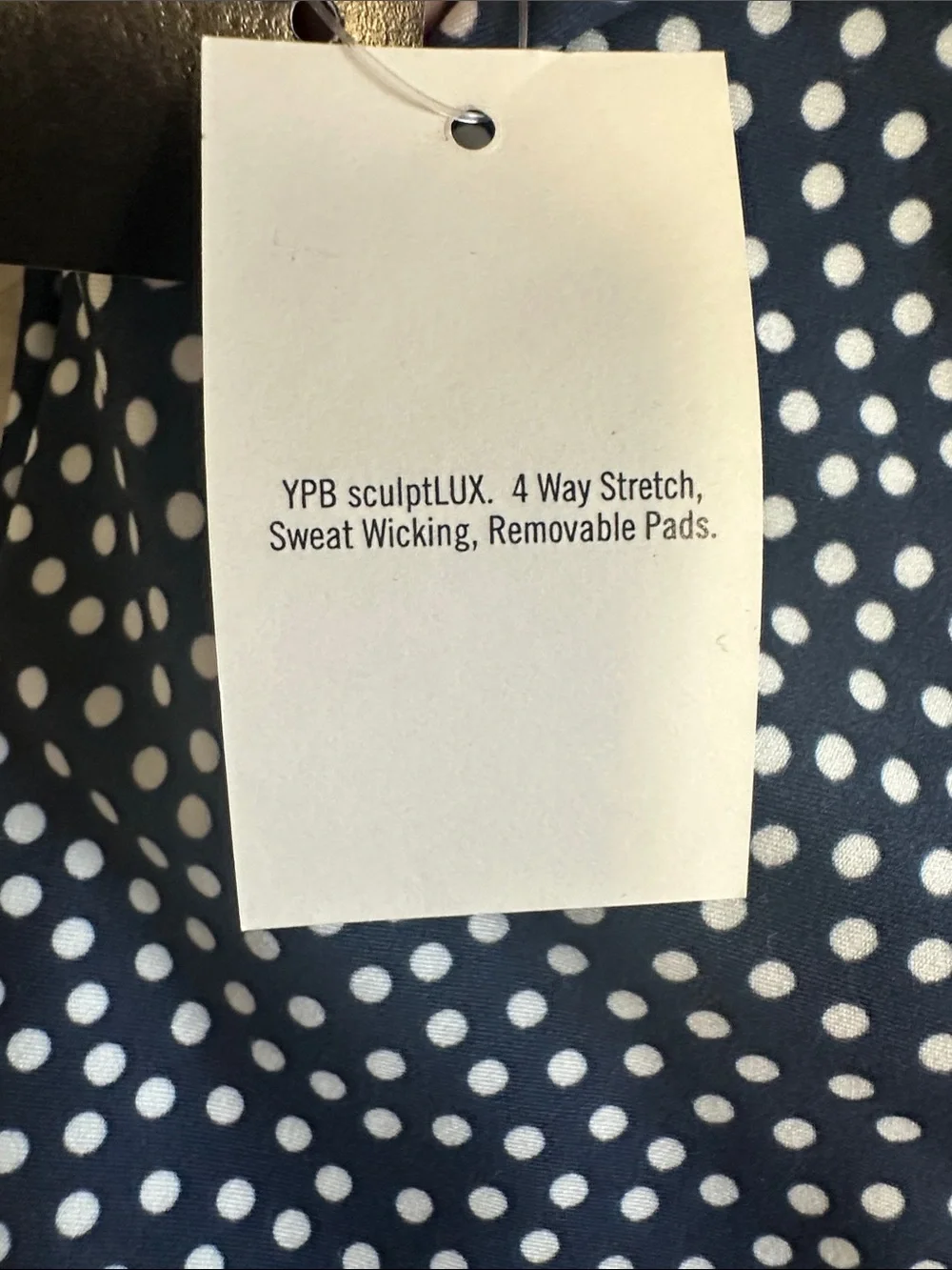 Abercrombie YPB SculptLUX Navy Polka Dot Halter Tank Activewear Top - Picture 4 of 5
